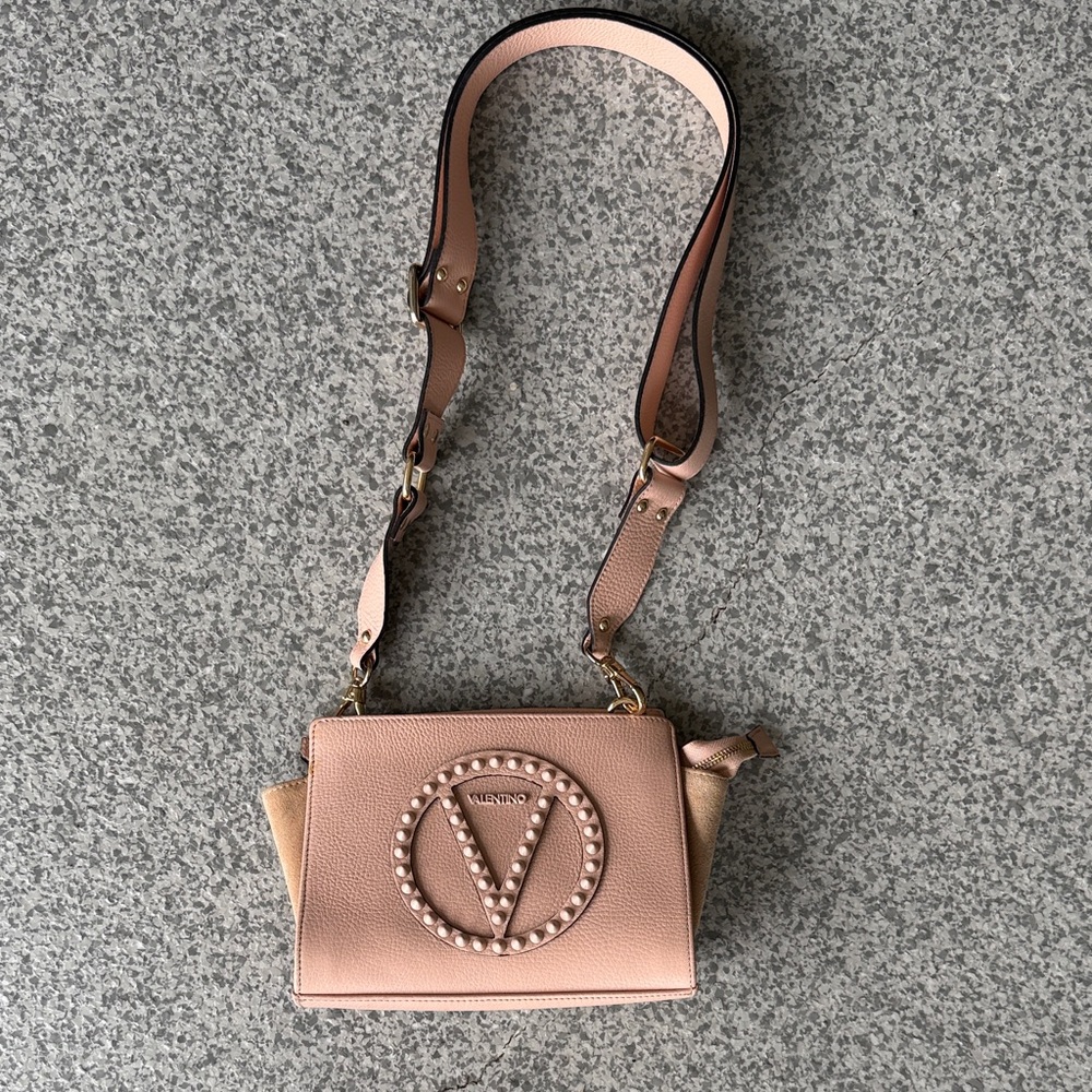 Valentino Blush Crossbody Bag with Studded Logo